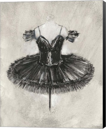 Framed Black Ballet Dress II Print