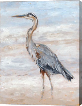 Framed Beach Heron II Print