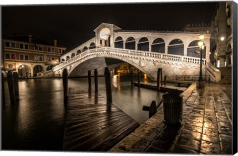 Framed Rialto in the Rain Print