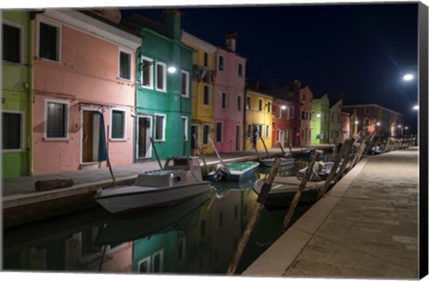 Framed Burano Street Lights I Print