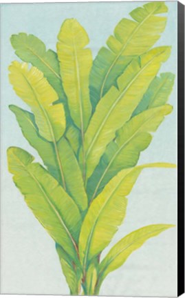 Framed Chartreuse Tropical Foliage II Print