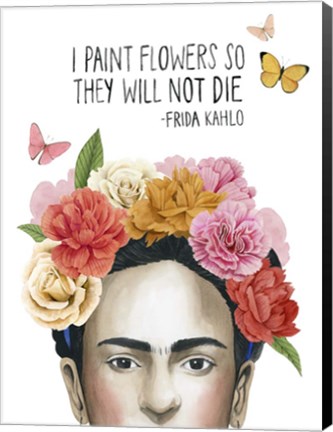 Framed Frida&#39;s Flowers II Print