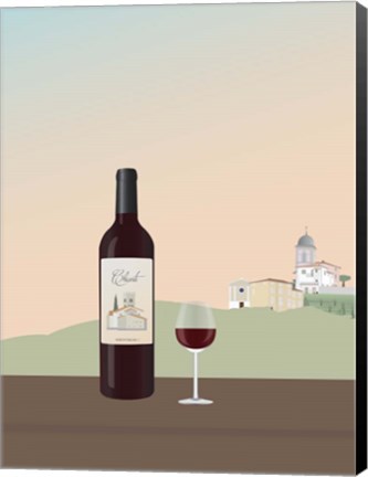Framed Tuscan Wine I Print