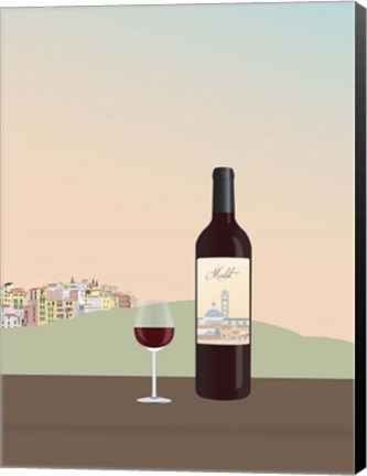 Framed Tuscan Wine II Print