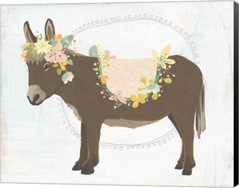 Framed Dainty Burro I Print