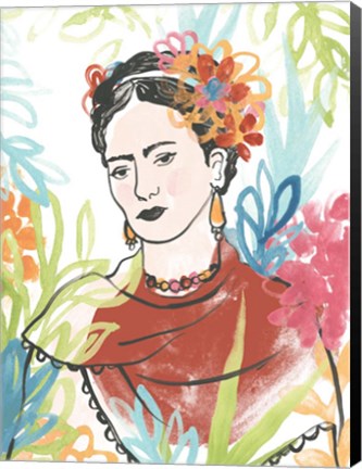 Framed Portrait of Frida  I Print