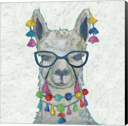 Framed Llama Love with Glasses II Print