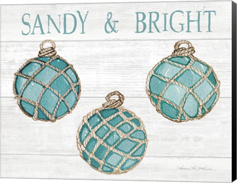 Framed Coastal Holiday Ornament VIII Sandy and Bright Print