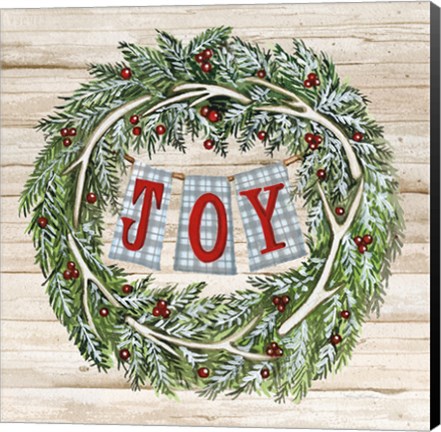 Framed Holiday Saying I on Wood Plaid Print