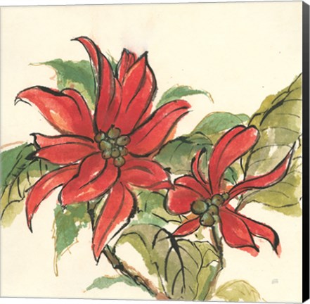 Framed Poinsettia II Print