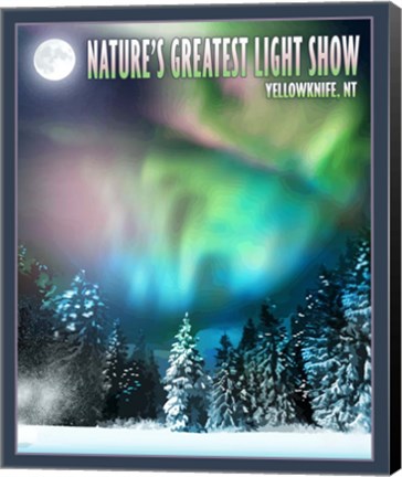 Framed Light Show: Yellow Knife NT Print
