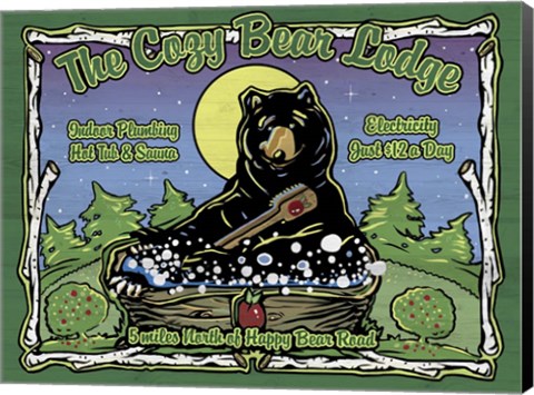 Framed Cozy Bear Lodge Print