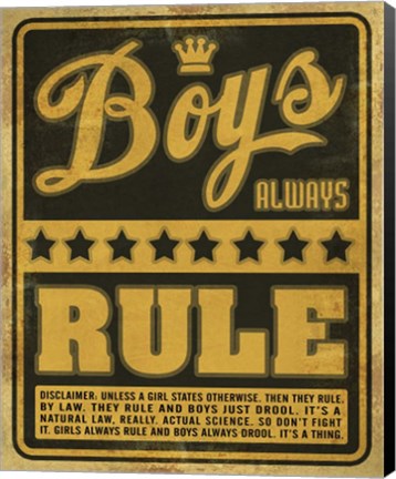 Framed Boys Rule2 Print