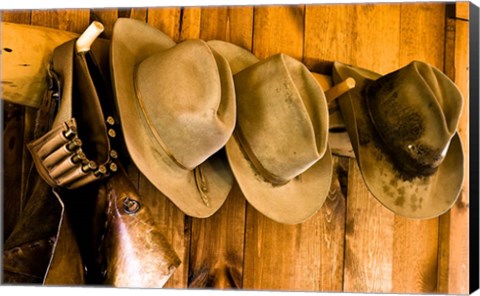Framed Old Hats Gun On The Wall Payson Arizona Print