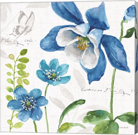 Framed Blue and Green Garden III Print
