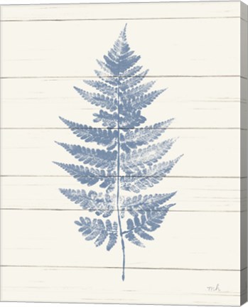 Framed Fern Print I Blue Crop Print