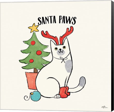 Framed Santa Paws V Print