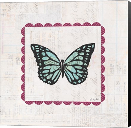 Framed Butterfly Stamp Bright Print