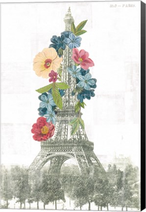 Framed Floral Eiffel Tower Print