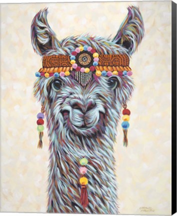 Framed Hippie Llama I Print