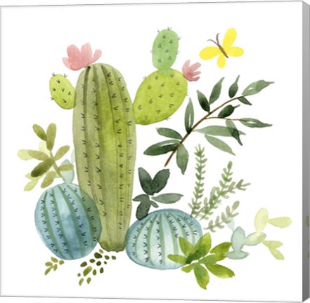 Framed Happy Cactus I Print