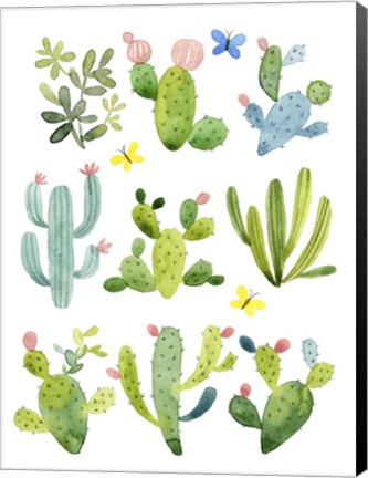 Framed Happy Cacti Print