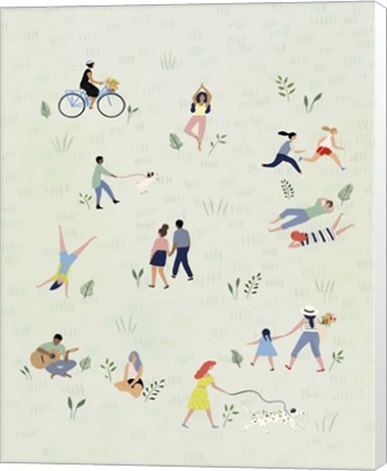 Framed Park People I Print