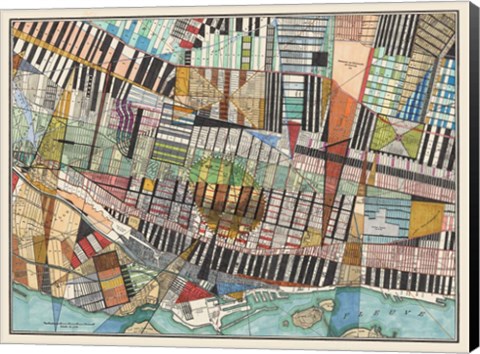 Framed Modern Map of Montreal Print