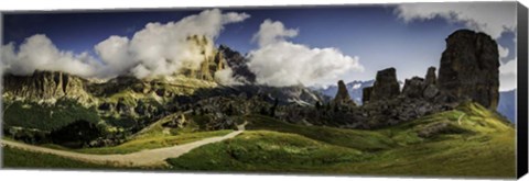 Framed Dolomite Mountain Range Print