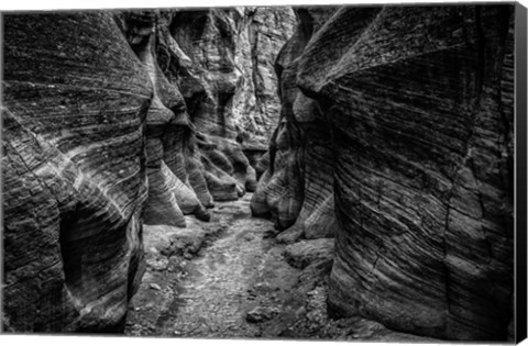 Framed Slot Canyon Utah 7 Black &amp; White Print