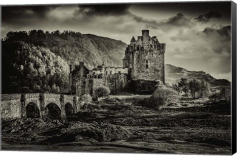 Framed Fairytale Castle Sepia Print