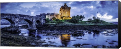 Framed Fairytale Castle Twilight Panorama Print