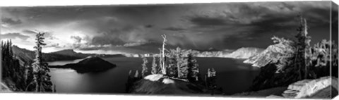 Framed Crater Lake Black &amp; White Print