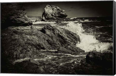 Framed Corona Coast 2 Sepia Print