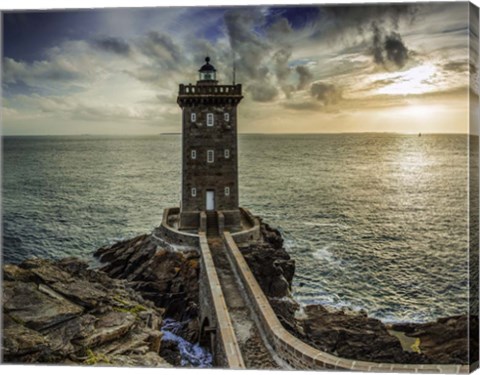 Framed Lighthouse Sunset Print