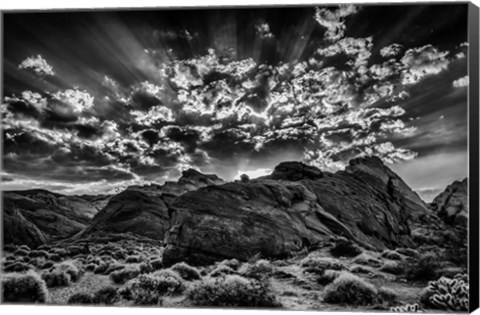 Framed Valley Of Fire 2 Black &amp; White Print