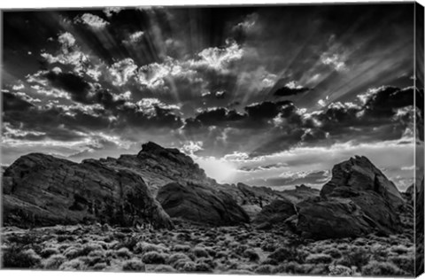 Framed Valley Of Fire 4 Black &amp; White Print