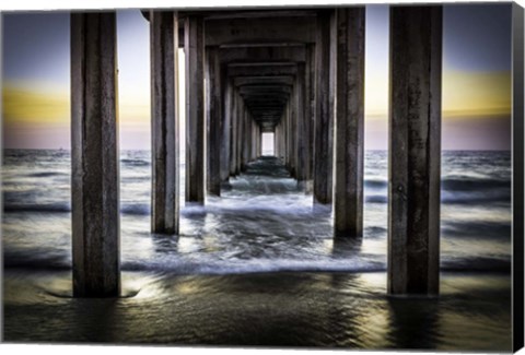 Framed Cali Pier Sunset Print