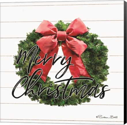 Framed Merry Christmas Wreath Print