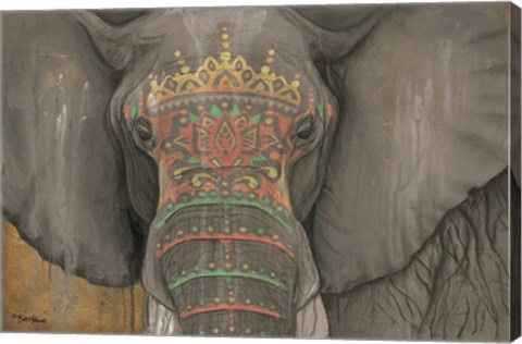 Framed Tattooed Elephant Print