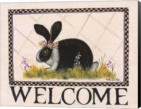 Framed Bunny Welcome Print