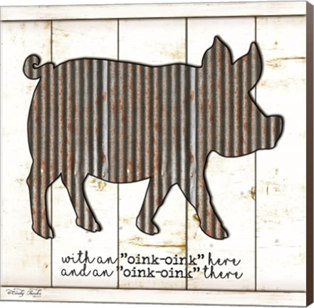 Framed Metal Pig Print