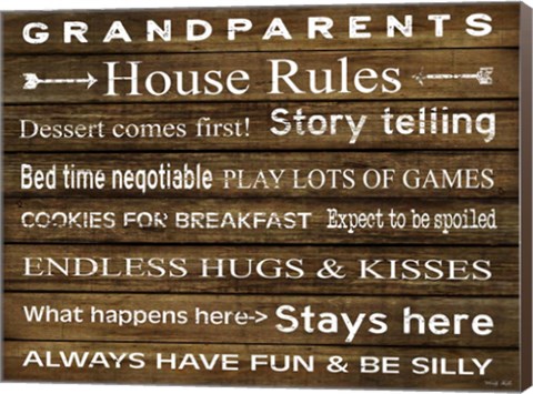 Framed Grandparents House Rules Print