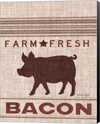 Framed Grain Sack Bacon Print