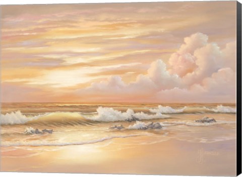 Framed Bright Sunset with Dunes Print