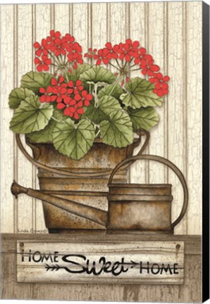 Framed Home Sweet Home Geraniums Print