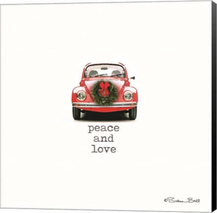 Framed Peace and Love Christmas Print
