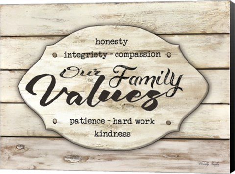 Framed Our Family Values Print