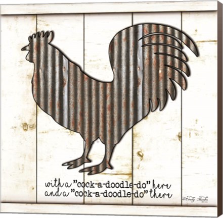 Framed Metal Rooster Print