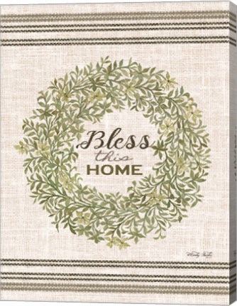 Framed Bless This Home Wreath Print